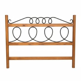 Rustic Wood and Wrought Iron Headboard
