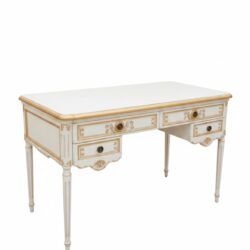 Escritorio Clásico Blanco y Dorado