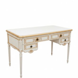 Escritorio Clásico Blanco y Dorado