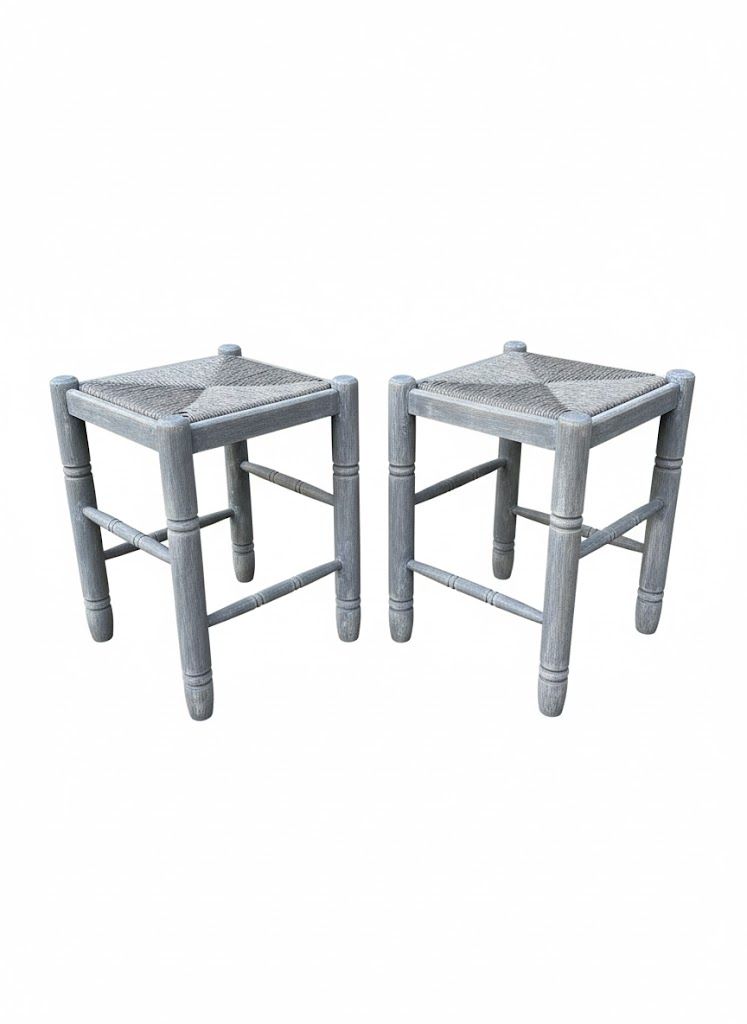 Taburetes grises shabby chic 1 Taburetes Grises Shabby Chic