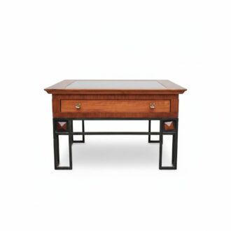 WOOD AND WROUGHT AUXILIARY TABLE