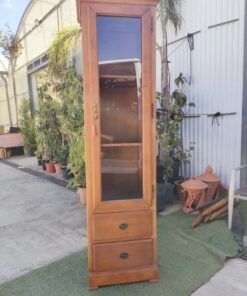 VITRINA ALTA CRISTAL Y MADERA