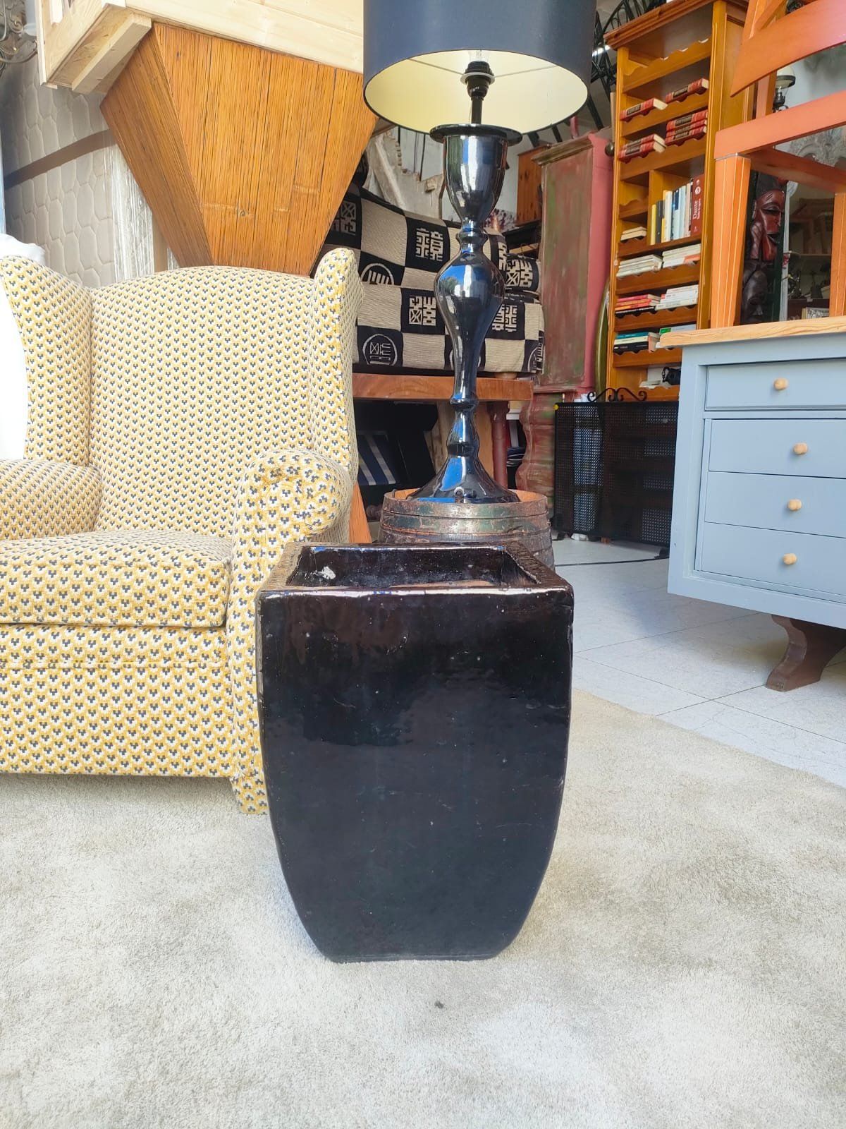 MACETERO CERÁMICA NEGRO 1 MACETERO CERÁMICA NEGRO