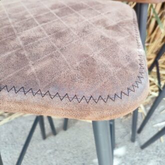 TABURETES TELA MARRÓN Y METAL 4 1000422697