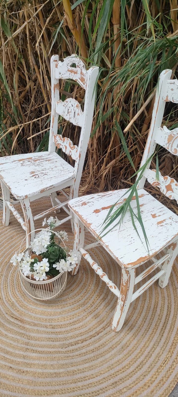 SILLAS BLANCAS SHABBY CHIC 2 SILLAS BLANCAS SHABBY CHIC - Imagen 2