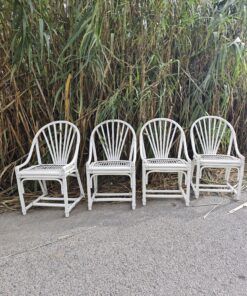 Sillas vintage bambú con respaldo curvo