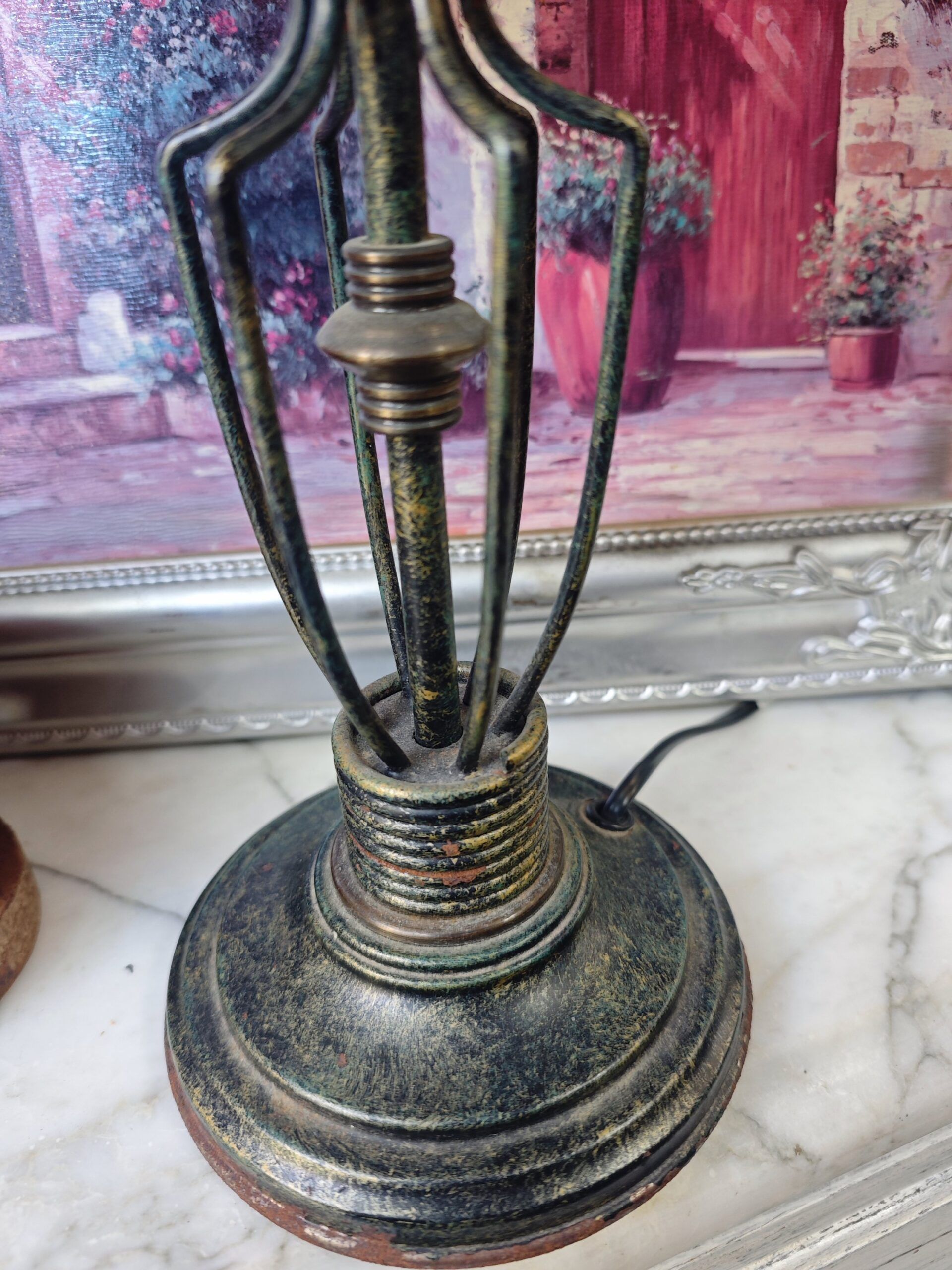 LAMPARA VINTAGE DE METAL Y YUTE 2 LAMPARA VINTAGE DE METAL Y YUTE - Imagen 2