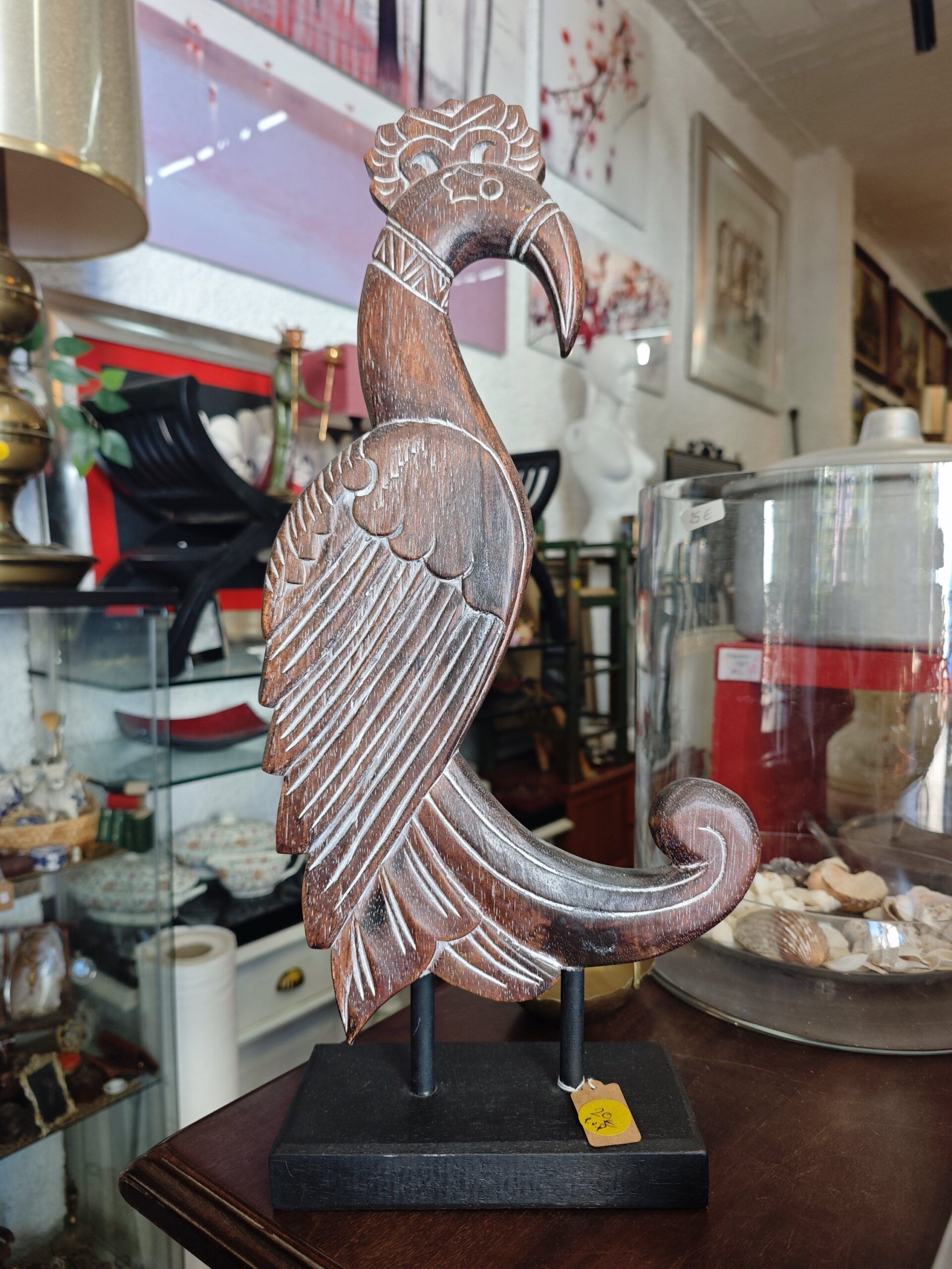 Escultura decorativa de ave tallada 1 Escultura decorativa de ave tallada