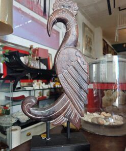 Escultura decorativa de ave tallada 4 1000433502