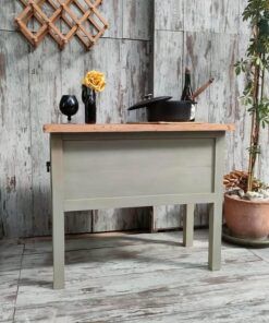 Mueble isla de madera rústica