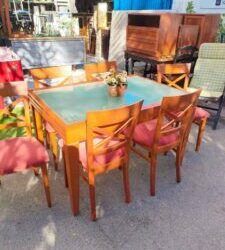 MESA EXTENSIBLE CEREZO + 6 SILLAS 5 MESA COMEDOR 225x300 1