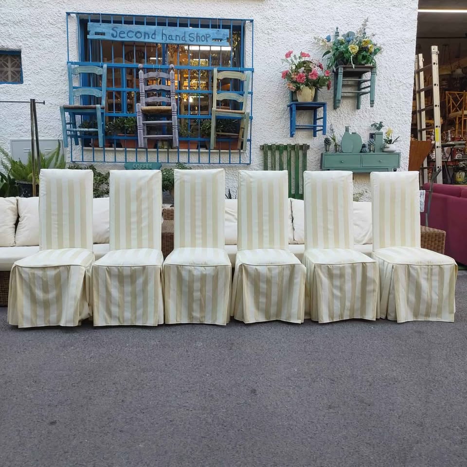 SILLAS ENFUNDABLES VINTAGE SET 6 UNIDADES 1 SILLAS ENFUNDABLES VINTAGE SET 6 UNIDADES