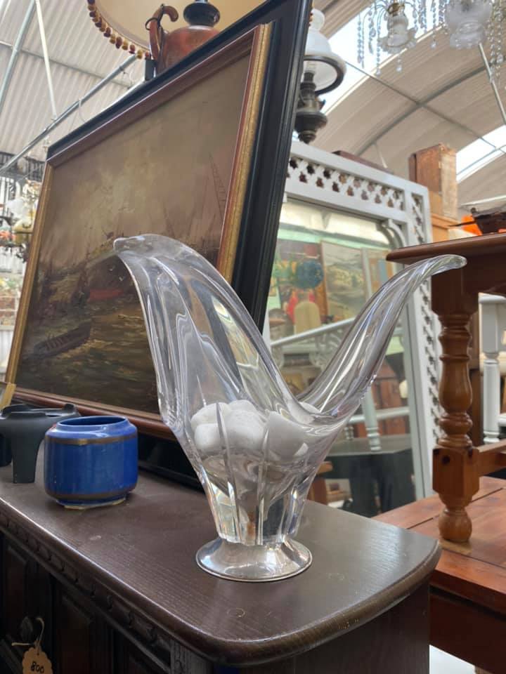 CENTRO DE MESA VINTAGE CRISTAL SOPLADO 2 CENTRO DE MESA VINTAGE CRISTAL SOPLADO - Imagen 2