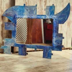 Handmade mirror with hand painted frame, 130 × 100 cm.