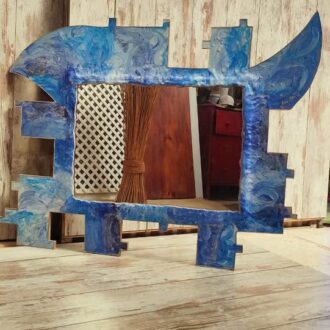 Handmade mirror with hand painted frame, 130 × 100 cm.