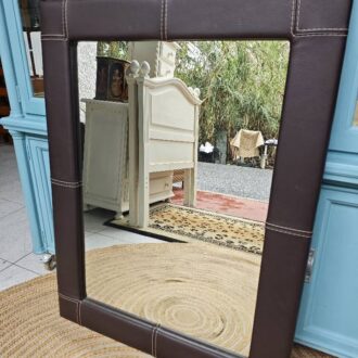 espejo rectangular de polipiel