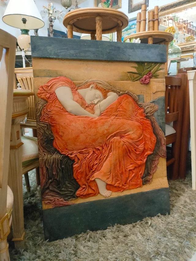 Cuadro resina Frederic Leighton 1 Cuadro en resina , inspirado en Frederic Leighton. Medidas: 103 cm alto × 76 cm ancho.