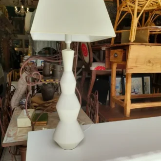 White wooden table lamp