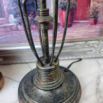 Vintage metal and jute lamp – photo 2