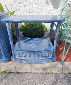 mueble auxiliar azul con cajon