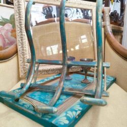 Compact curved wood Thonet style coat rack