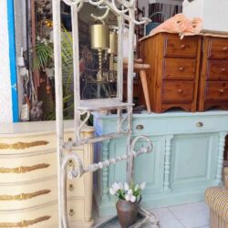 Thonet style wooden and metal umbrella stand