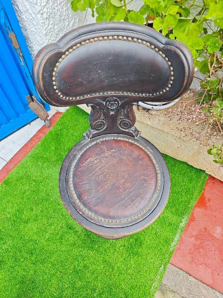 Silla antigua de capitán de barco 2 Silla antigua de capitán de barco - Imagen 2