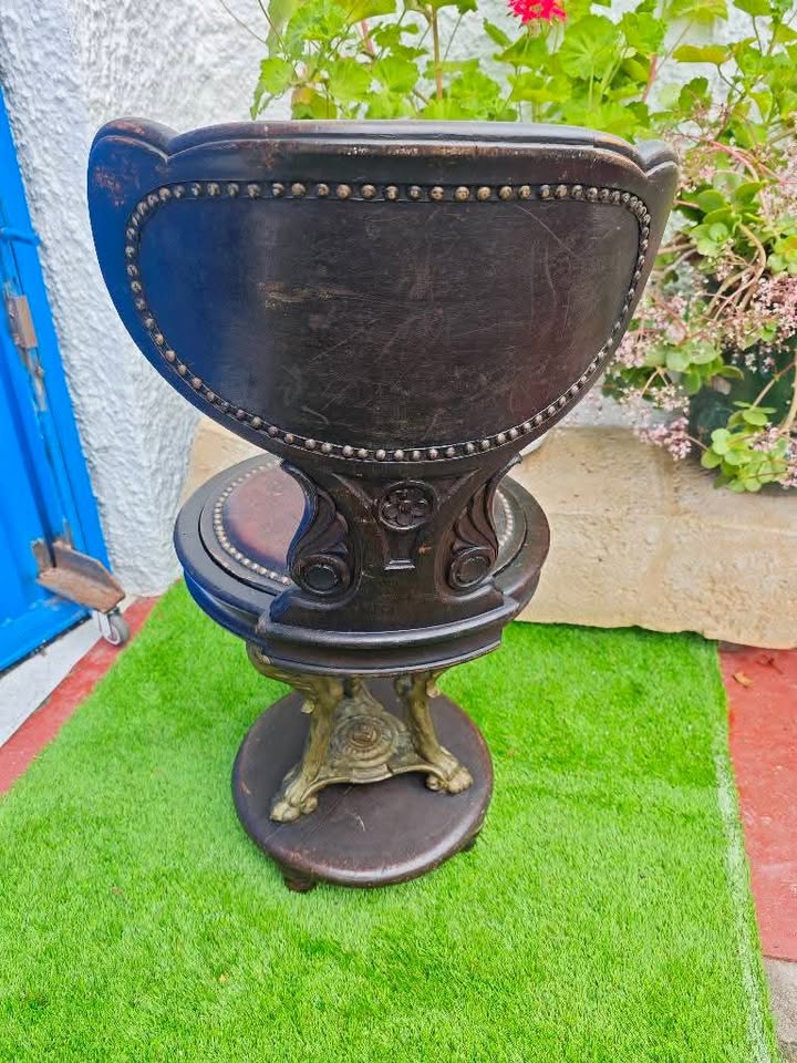 Silla antigua de capitán de barco 4 Silla antigua de capitán de barco - Imagen 4