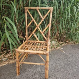 natural bamboo chair with cross back