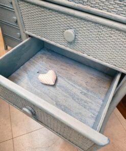 Sinfonier de madera y ratán azul 5 sinfonier de madera y ratan azul