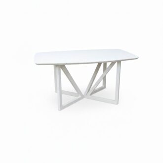 MESA BLANCA MADERA Y METAL DISEÑO