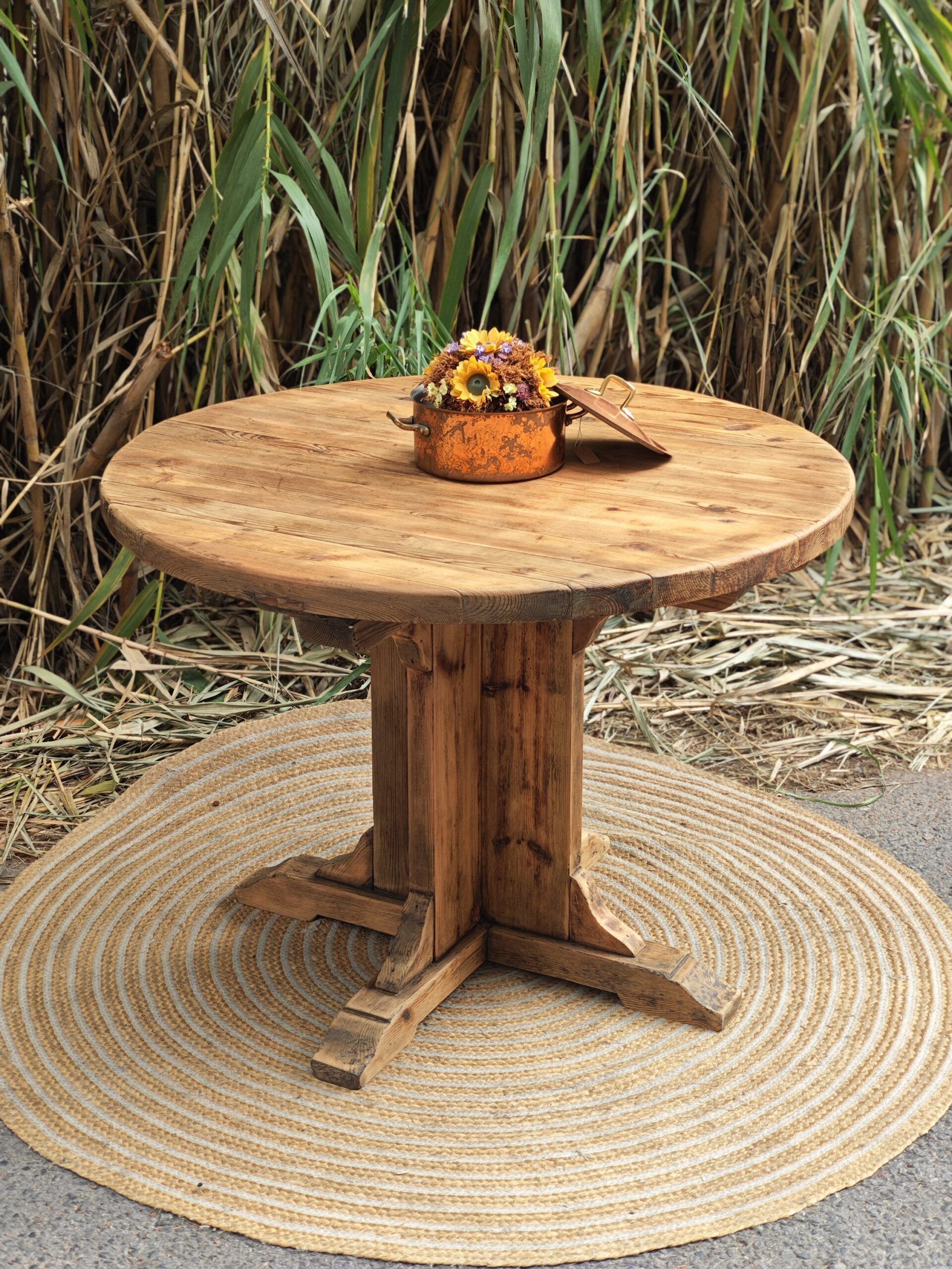 MESA REDONDA DE PINO VIEJO 2 MESA REDONDA DE PINO VIEJO - Imagen 2