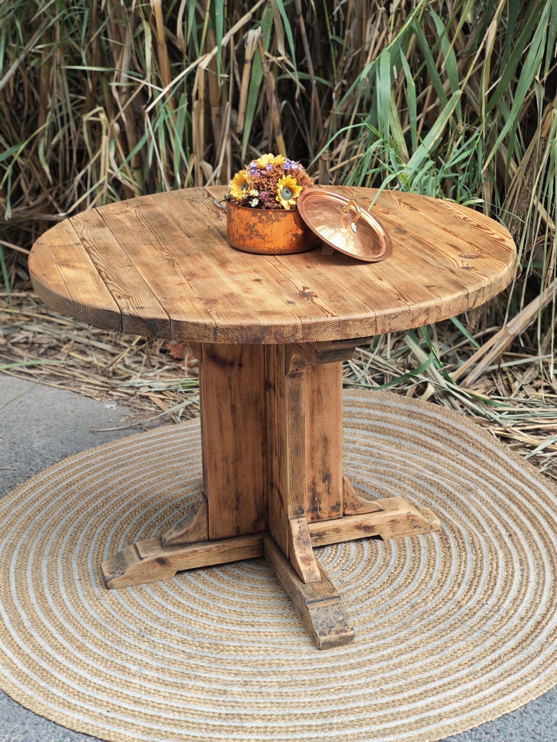 MESA REDONDA DE PINO VIEJO 5 MESA REDONDA DE PINO VIEJO - Imagen 5