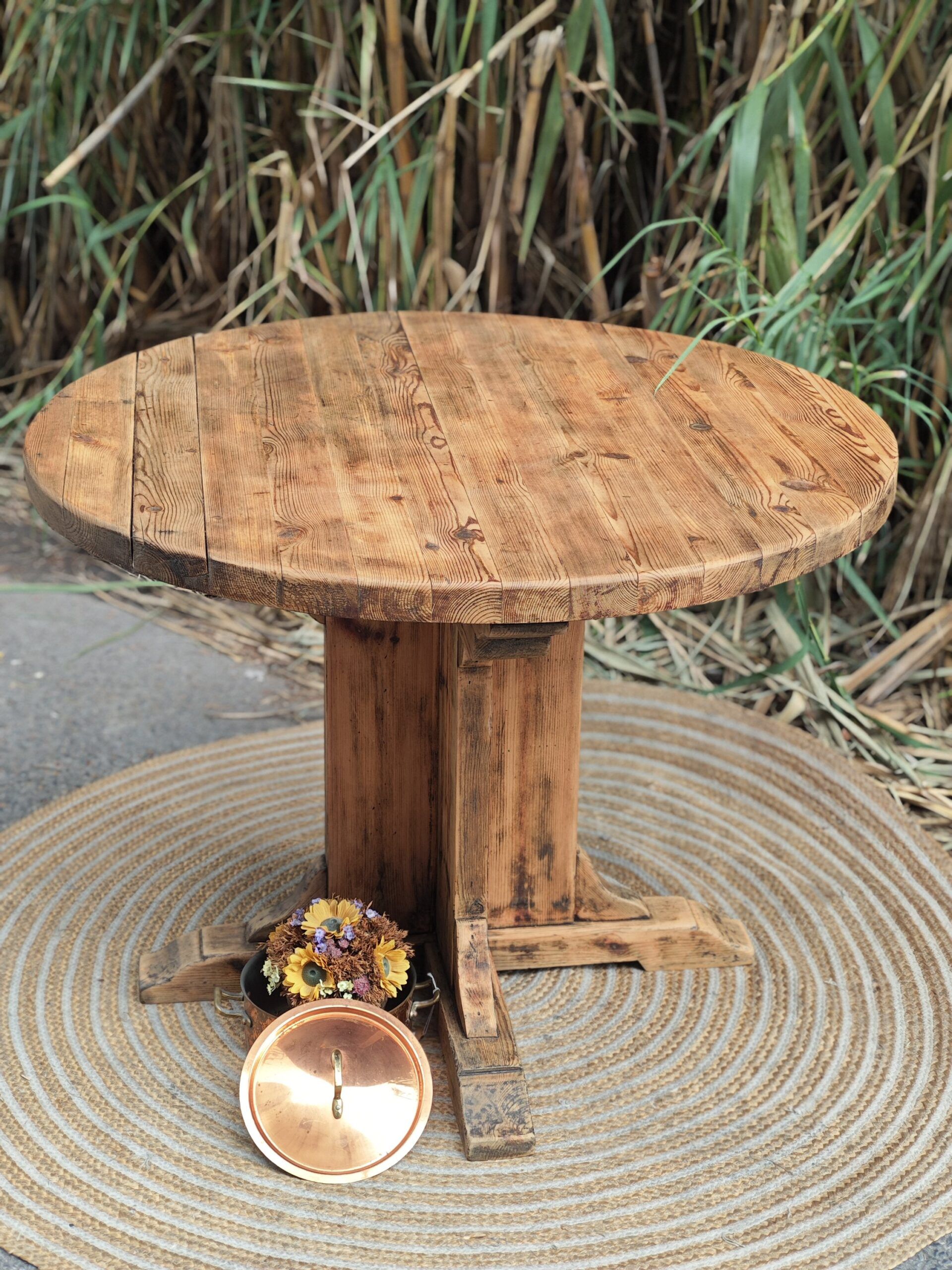 MESA REDONDA DE PINO VIEJO 4 MESA REDONDA DE PINO VIEJO - Imagen 4