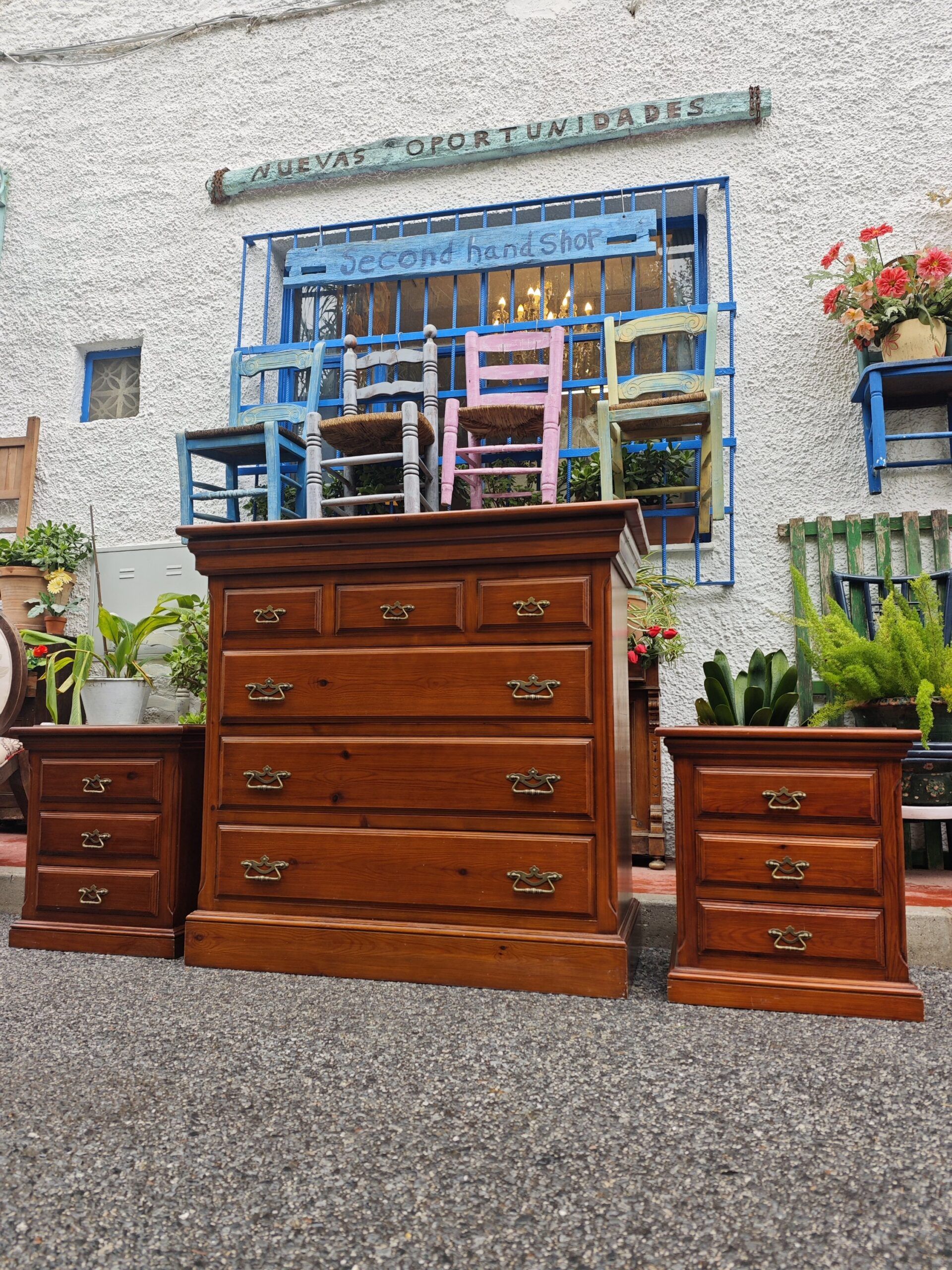 CÓMODA Y MESITAS DE PINO 3 CÓMODA Y MESITAS DE PINO - Imagen 3