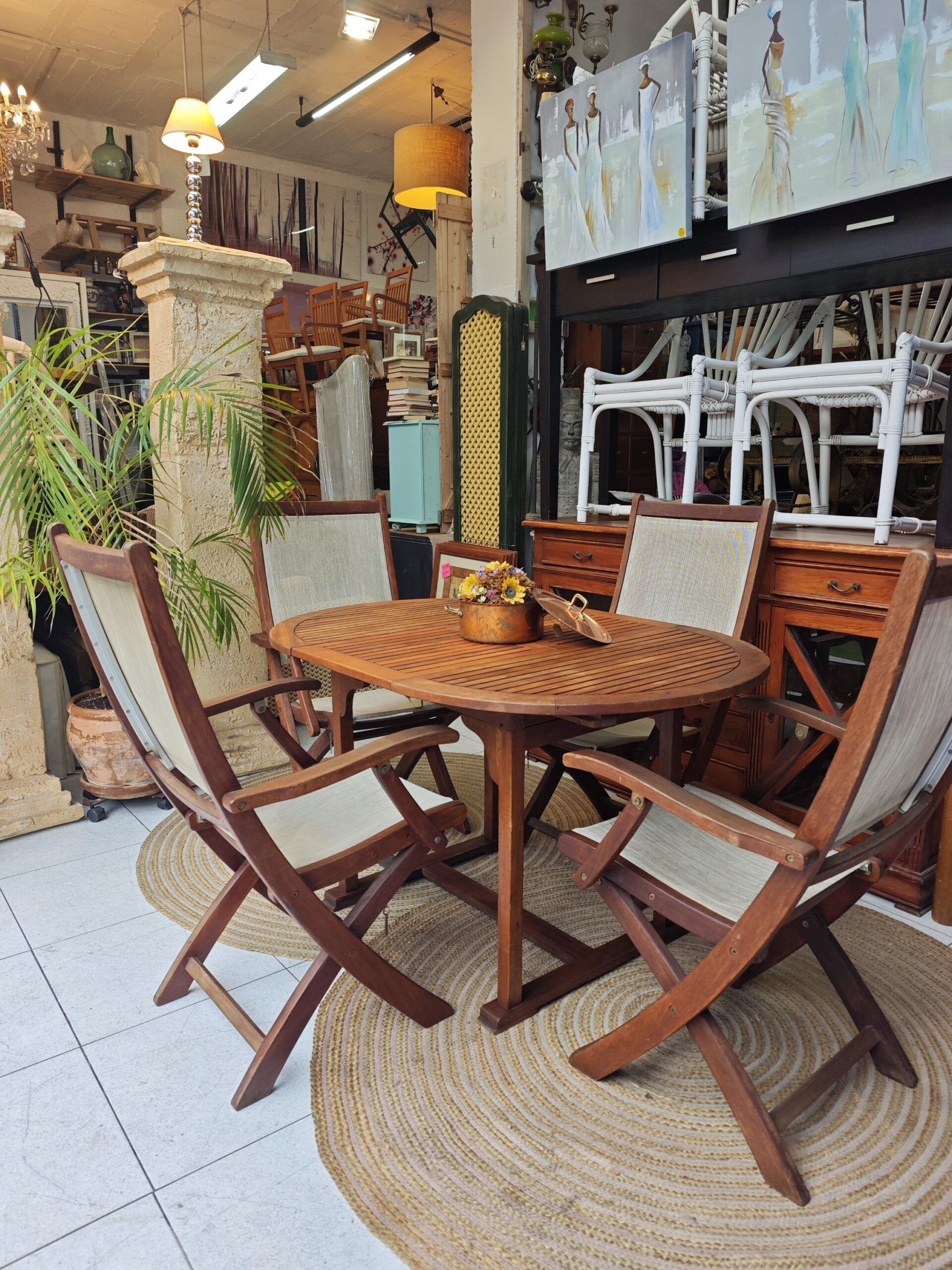 Mesa de jardín y sillas plegables 1 Mesa de jardín y sillas plegables