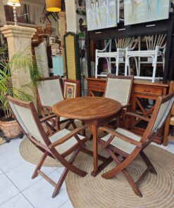 Mesa de jardín y sillas plegables 9 1000444090