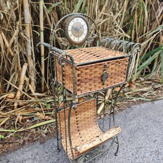 Mesita de forja y ratán natural, 7 1000446544 scaled