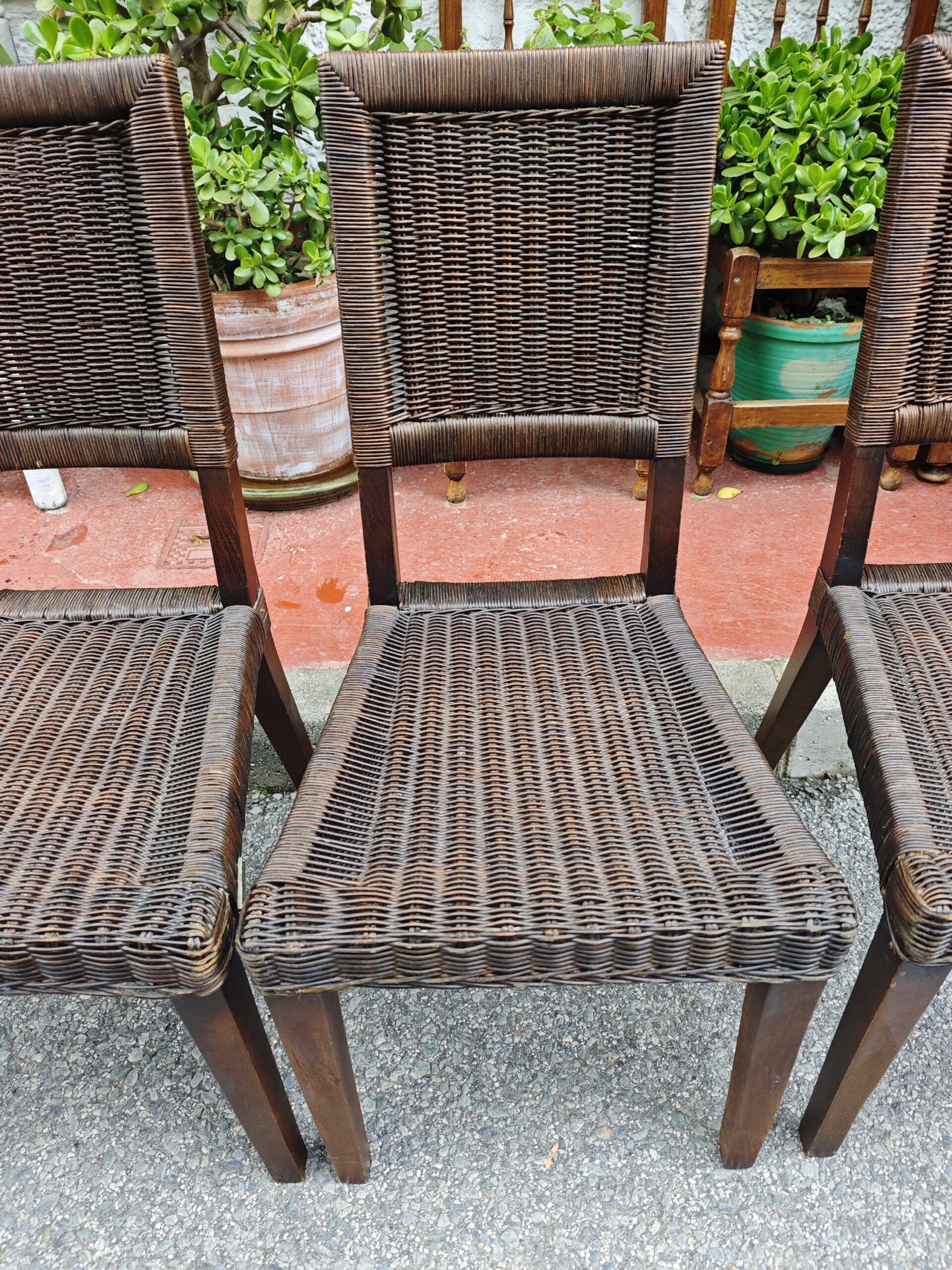 sillas de ratán y madera 3 sillas de ratán y madera - Imagen 3