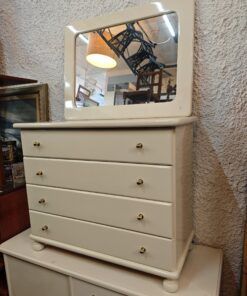 white lacquered chest of drawers and mirror 8 1000447856