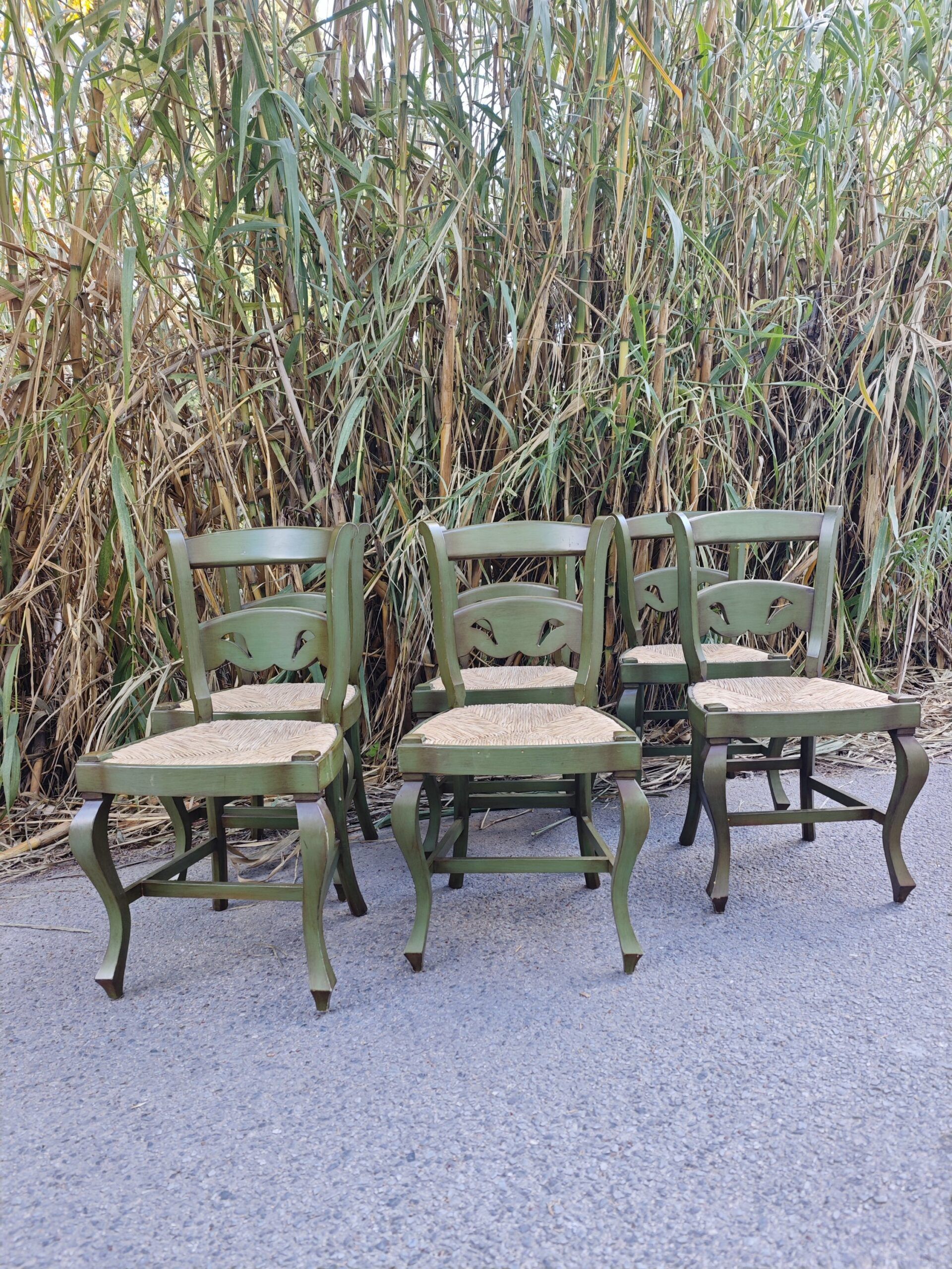 saged green reed chairs2Image sillas de enea verde envejecido - Image 2