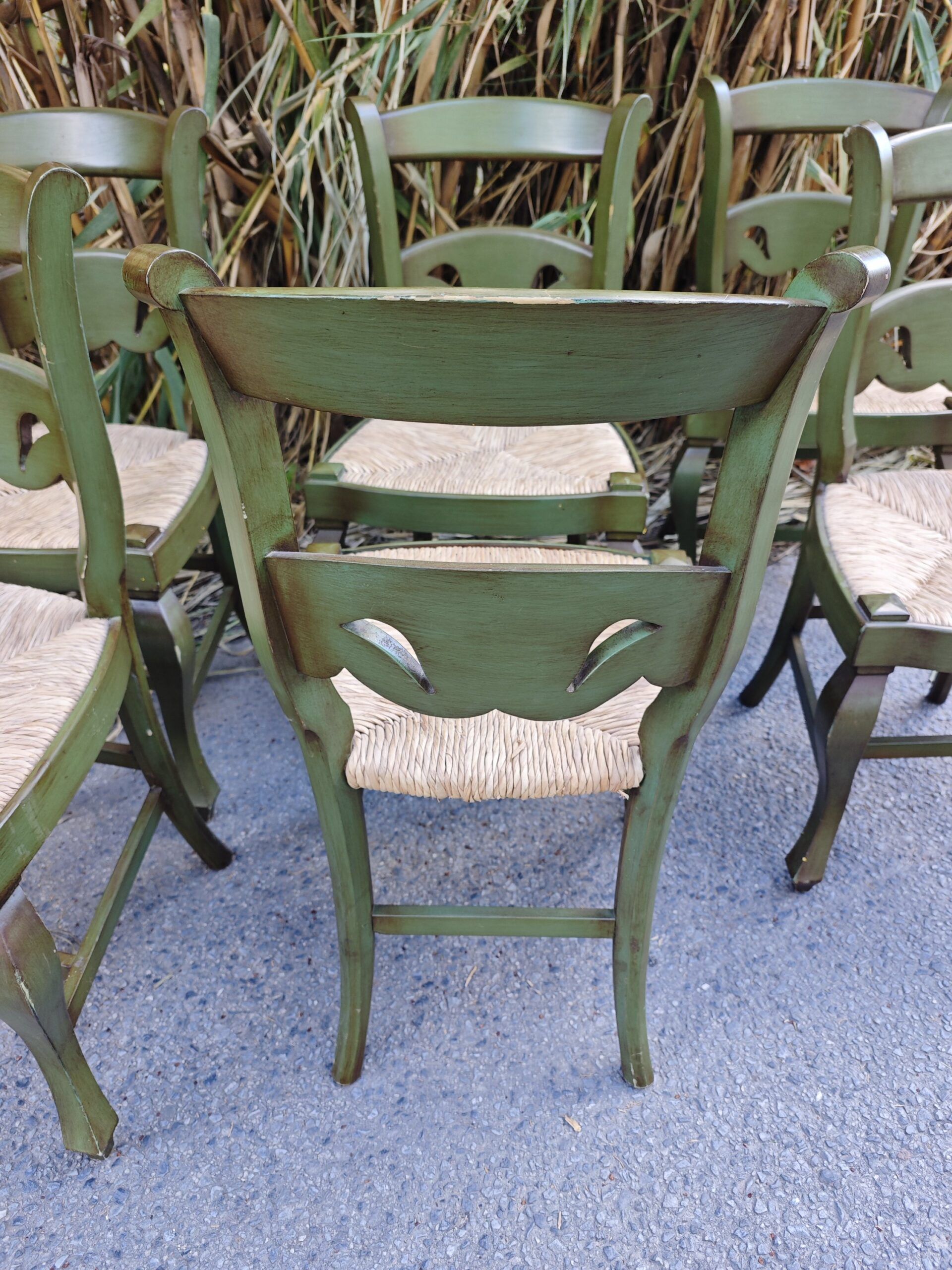 saged green reed chairs4Image sillas de enea verde envejecido - Image 4