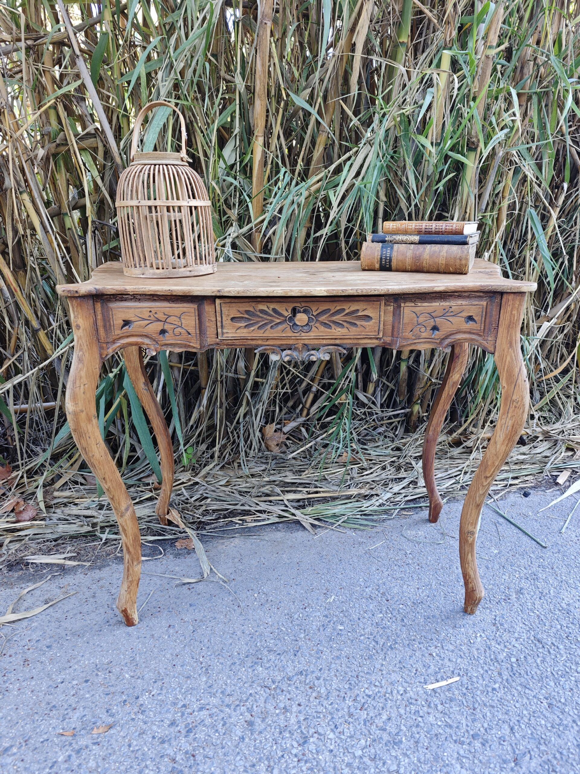 EAntique washed wood desk2Image Escritorio antiguo de madera lavada - Image 2