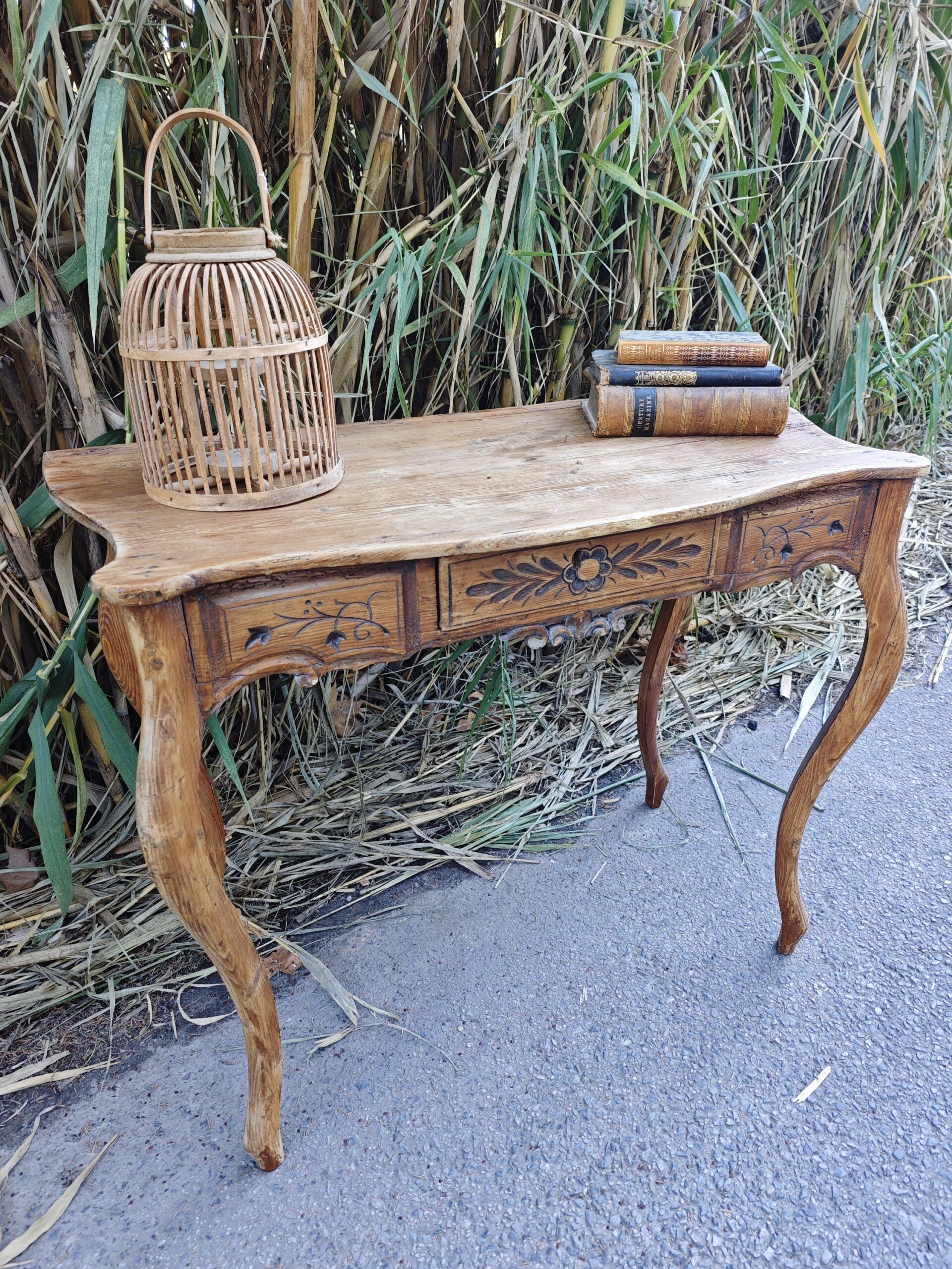 EAntique washed wood desk5Image Escritorio antiguo de madera lavada - Image 5