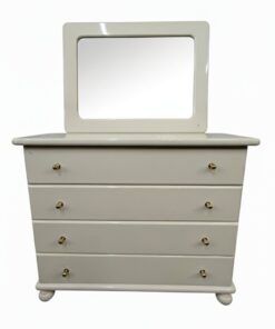 cómoda y espejo blanco lacado