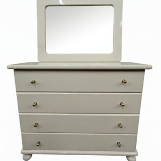 cómoda y espejo blanco lacado