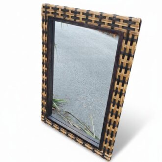 espejo vintage de ratán