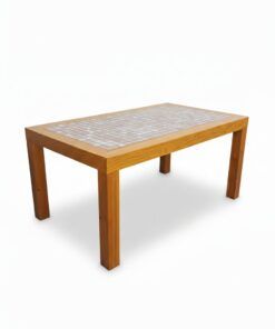 Wooden table with ceramic