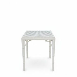 Mesita auxiliar estilo Chippendale blanca