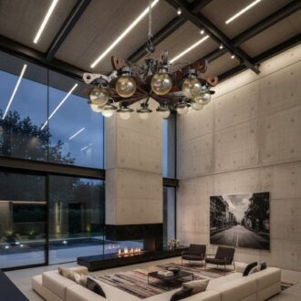 Lámpara de Lujo Vidrio Semillado Coñac 18 1000455962